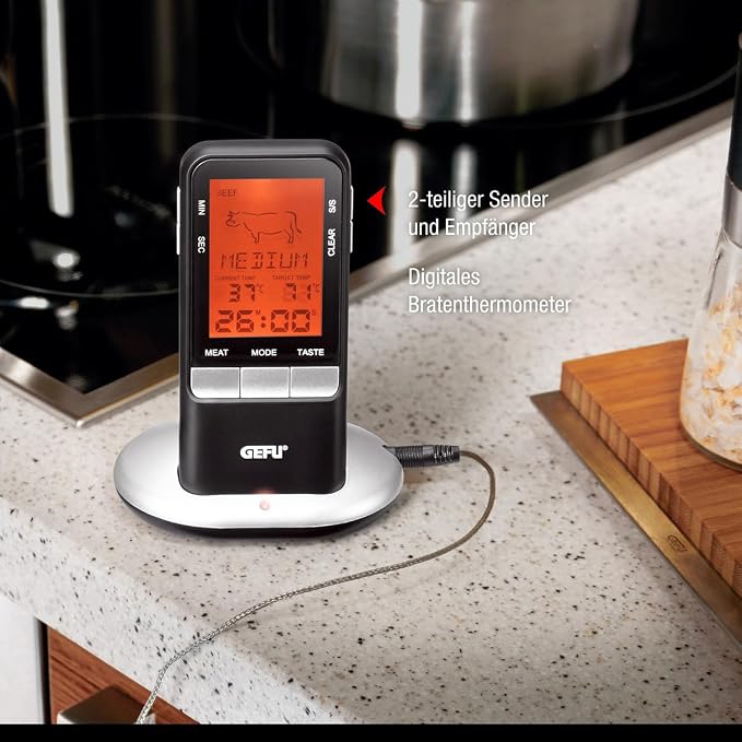 Digital Roast Thermometer - Radio Portable Meat Thermometer for Oven, Grill or Stove Cooking By Gefu