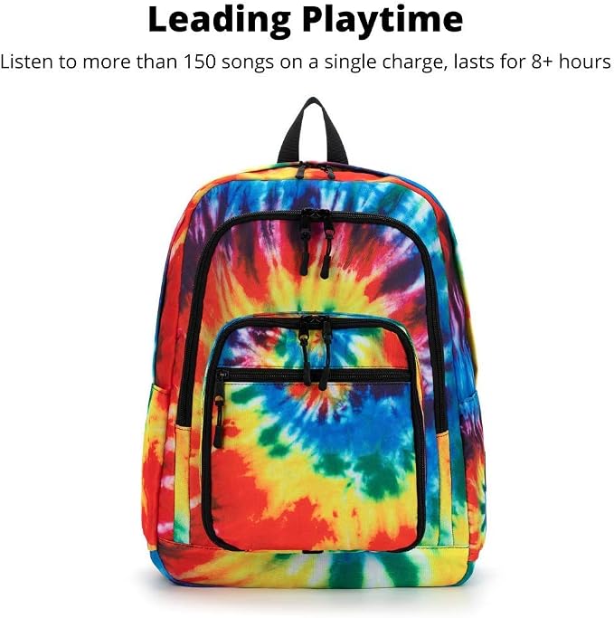 Super Real Business Bluetooth Speaker Backpack with 20-Watt Speakers & Subwoofer for Parties/Festivals/Beach. Rechargeable, Works with iPhone & Android (Tie Dye)