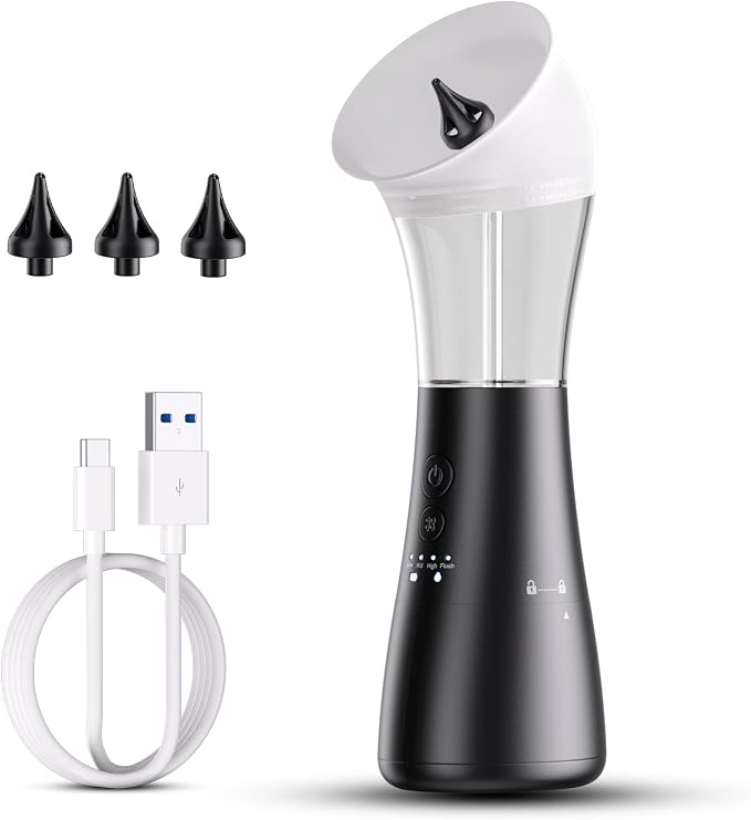 Upgraded Ear Wax Removal Kit, 4-Mode Electric Ear Cleaner - IPX7 Waterproof, Earwax Cleaning Kit with Water Temperature Sensor, 2in1 Waste Tank Design for Home Use（White）
