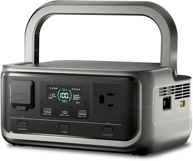 ALLPOWERS VOLIX P300 Portable Power Station, 256Wh LiFePO4 Battery, 300W Solar Generator(600W peak), <20ms UPS, MPPT 110W Max, AC Fast Charge, 100W USB-C Output for Home Backup, Office, RV, Camping