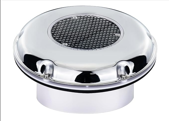 Solar Powered Ventilation Fan Exhaust Stainless Steel with Battery Switch for Marine Boat Waterproof 8.5 Inches