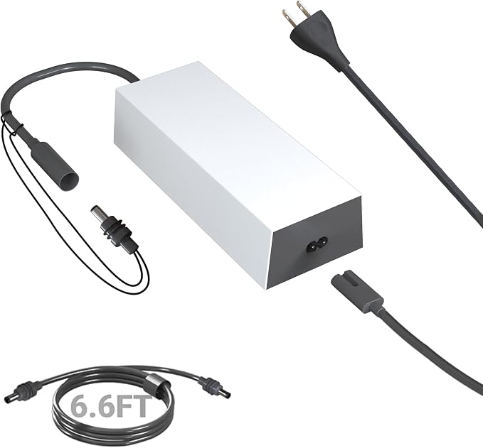 Starlink Gen 3 Power Supply Adapter - 100-240V Input, 57V/3.42A Output AC-DC Converter (195W Charger) for Standard Kit with 6.6FT DC Cable & Waterproof Port -Supports Extension Cable Up to 200ft