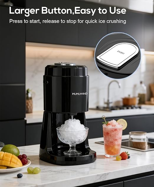 Shaved Ice Machine for Home, Electric Ice Shaver Machine with 2 Ice Cups, Ice Shaving Machine,Snow Cone Machine, Ice Crusher Snowcone Maker for Kids Birthday Party, House Warming Gifts (Black)