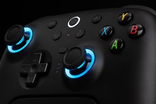 8Bitdo Ultimate 2 Wireless Gaming Controller with TMR Joysticks, Switchable Hall Effect/Tactile Triggers, 8Speed Wireless Tech, Charging Dock, RGB Fire Ring for PC & Android - Black