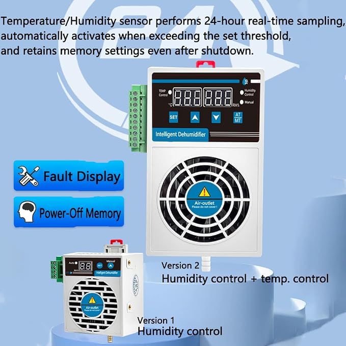 Auto Small Dehumidifier for Grow Tent/Electric Box/Storage Cabinet/Closet/Safes, Smart Dehumidification Kit Eliminates Moisture for Confined Space With Humidity Control, AC/DC 85-265V, Auto Shut Off
