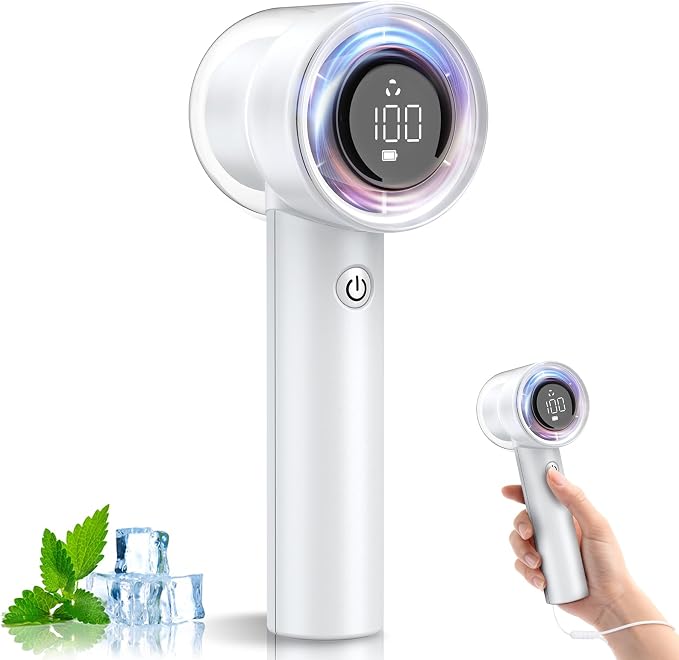 【15000RPM】Portable Handheld Turbo Fan, 1-100 Speed,Ultra High-speed,Personal Hand Held Travel Fans,5000mAh Battery Rechargeable Mini Fans,Digital Display,Small Pocket Fan for Summer Essential Gift