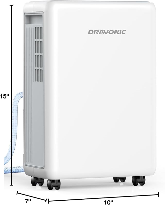 30 Pint Dehumidifier for Basement, Laundry Room & Closet, 2,000 Sq.Ft, Color Humidity Light, Continuous Drain Hose, 3 Modes, DRY Mode for Indoor Clothes, Auto Humidity Control, Washable Mesh