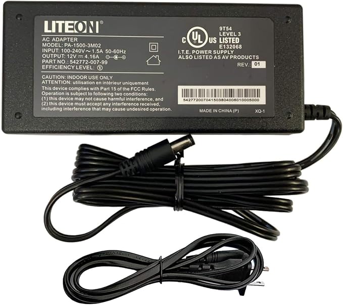 12V 4.16A AC Adapter 50W Power Supply Compatible with Elo Touchscreen Monitor 2740L 1739L 1939L 1990L 1991L 2294L 2494L E005277 2.1mm DC Charger Replacement