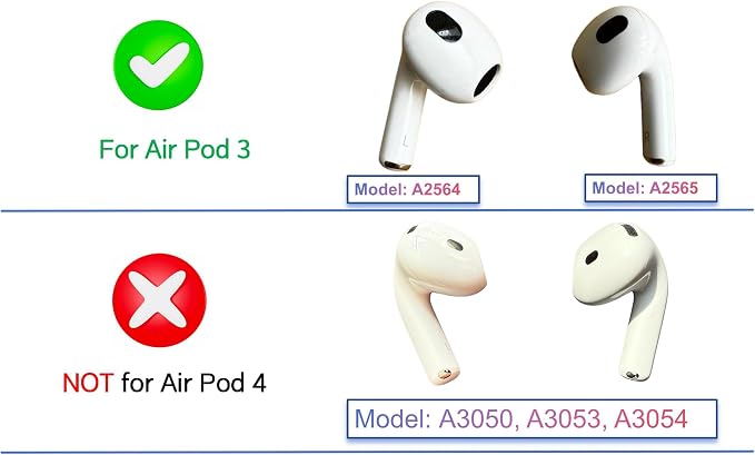 Meenova A2565 OEM Right Earbuds Replacement for AirPod 3rd Gen, Single Right Ear Side Only, Compatible with Original One AirPods 3 Generation A2897 A2566 Charging Case Earpad (Right A2565)