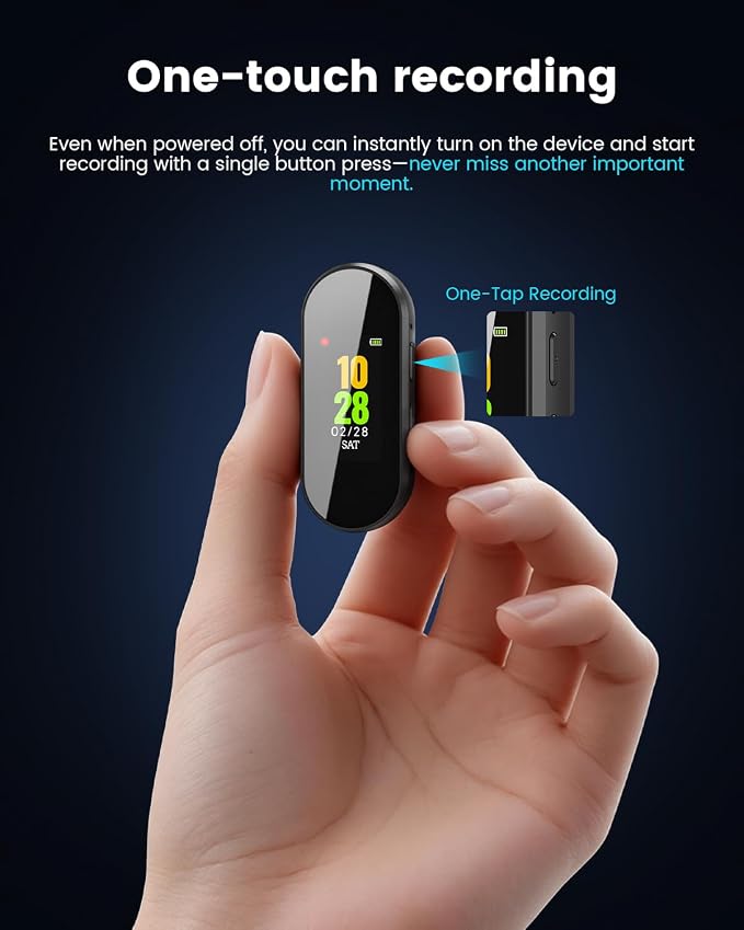 4-in-1 Digital Voice Recorder, 32GB New Upgraded Noise Reduction Hi-Fi Pure Sound Quality, 3072Kbps Audio Activated Voice Recorder for Your Lectures, Meetings, and Classes
