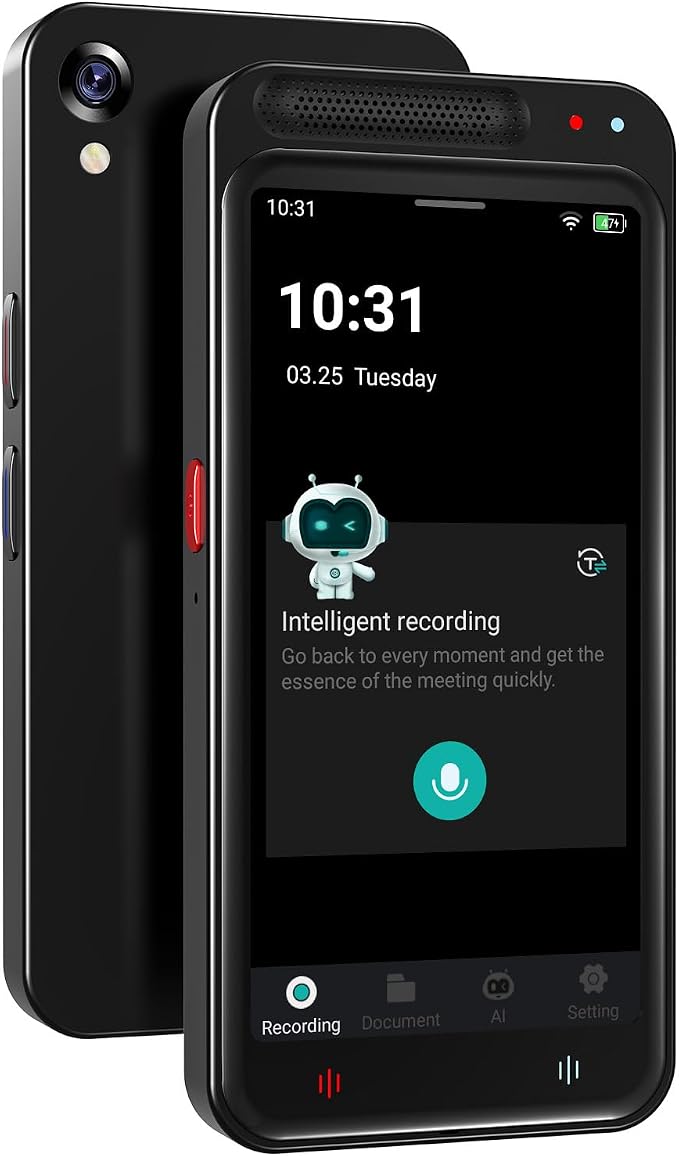 80GB AI Digital Voice Recorder with Playback, Smart Digital Audio Recorder with Transcription to Text, Voice Activated Recorders for Lectures Meetings Interviews