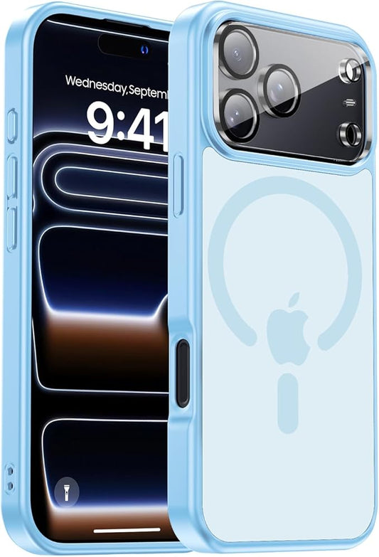 for iPhone 17 Pro Max case with Camera Lens Protector [10Ft Military-Grade Protection] Compatible with fit MagSafe Shockproof Cover Phone case for iPhone 17 Pro max 6.9 inch, Light Blue