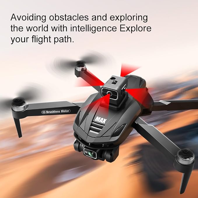 FPV Drone with 4K UHD Camera for Adults, V168 Pro Max GPS Drone with 360° Obstacle Avoidance Brushless Motor RC Drone with 4.5" HD Screen on Controller, Auto Return Altitude Hold Follow Me Headless Mode, Optical Flow Hover Foldable RC Quadcopter with S...