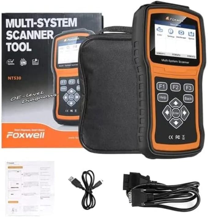 FOXWELL NT530 for Mercedes Benz 38 Pin - All Systems, All Maintenance Service - Bidirectional Diagnostic Scan Tool OBD2 Scanner Automotive Code Reader ABS Bleed SRS Airbag SAS TPMS TPS EPB Oil Reset