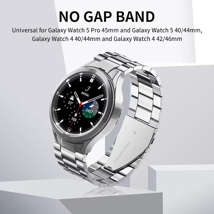 GOLDTOLUCK No Gap Stainless Steel Band Compatible with Samsung Galaxy Watch 8 7 6 5 4 Classic FE Pro Ultra 40mm 44mm 46mm 43mm 47mm 45mm 42mm Replacement Men Women Milanese Metal Elegant Casual
