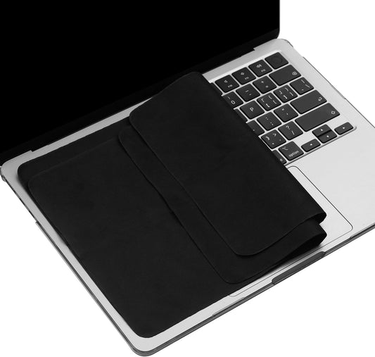 2 Pack Microfiber Liner Cleaning Cloth 13" with Screen Keyboard Imprint Protection, Laptop Keyboard Protector Compatible with MacBook Pro/AIR 13" and MacBook PRO 14"-Black