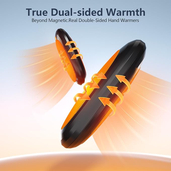 3-in-1 Electric Hand Warmers Rechargeable 2 Pack,14000mAh Portable Dual-Sided Handwarmer with Charging Case(Black&Blue)