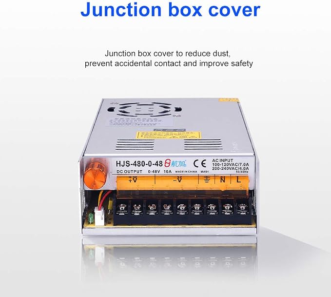 AC to DC Converter, MYSWEETY 12 Volt Power Supply AC 110V-220V to DC 0-48V Module Switching Power Supply Digital Display 480W Voltage Regulator Transformer Built in Cooling Fan
