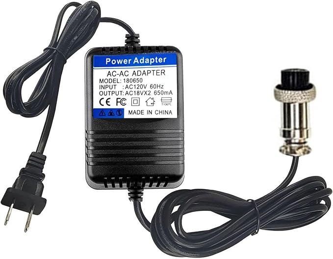 18V*2 AC Mixer Console Power Adapter， with 3-Pin Connector - for Yamaha MG16 MG82X MG10U PA-10, Stanton M304, Alesis Multimix 8 USB FX – 8, Behringer Mixer - Replacement Power Supply Cord
