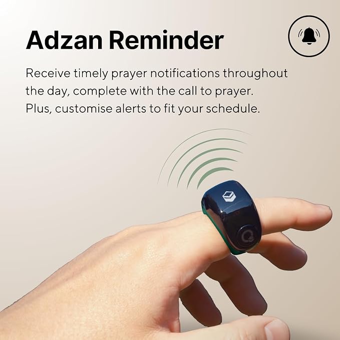 TAKVA - Zikr Ring Jood | Improved, Smart Tasbih Ring (Interchangeable Ring sizes) (Green)