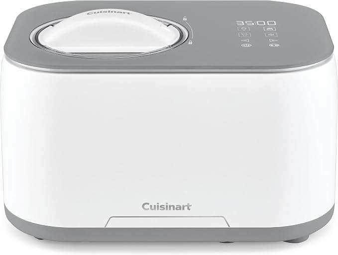 Cuisinart Freeze Ease 1 Quart Ice Cream Maker – Automatic Ice Cream, Frozen Yogurt and Sorbet Machine with Presets, No Pre-Freezing, Compact Countertop Design, ICE-90