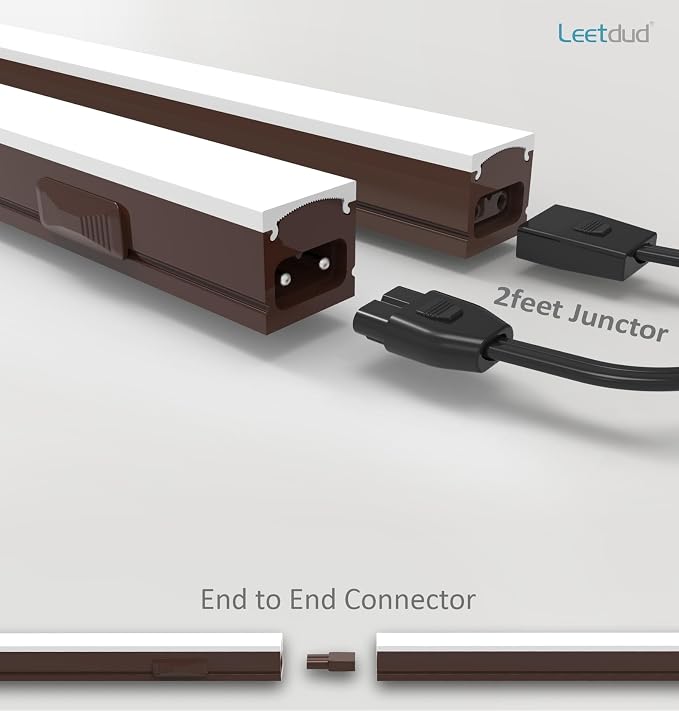 Leetdud Under Cabinet Lighting Plug in, 12 Inch 1 Pc, Linkable AC120V 3CCT 3000K/4000K/5000K Ultra Slim, LED Under Cabinet Lights for Counter Light, Kitchen, Shelf, Sink, Workshop, Desk, Bronze