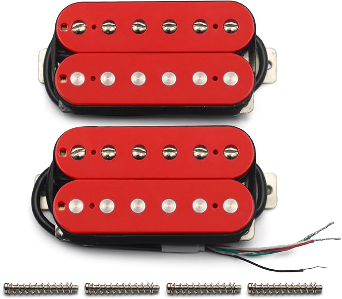 SAPHUE Alnico 2 Electric Guitar Pickup N-50 7-8K/B-52 8-9K Humbucker Alnico II Pickup Double Coil Pickup Guitar parts (red)