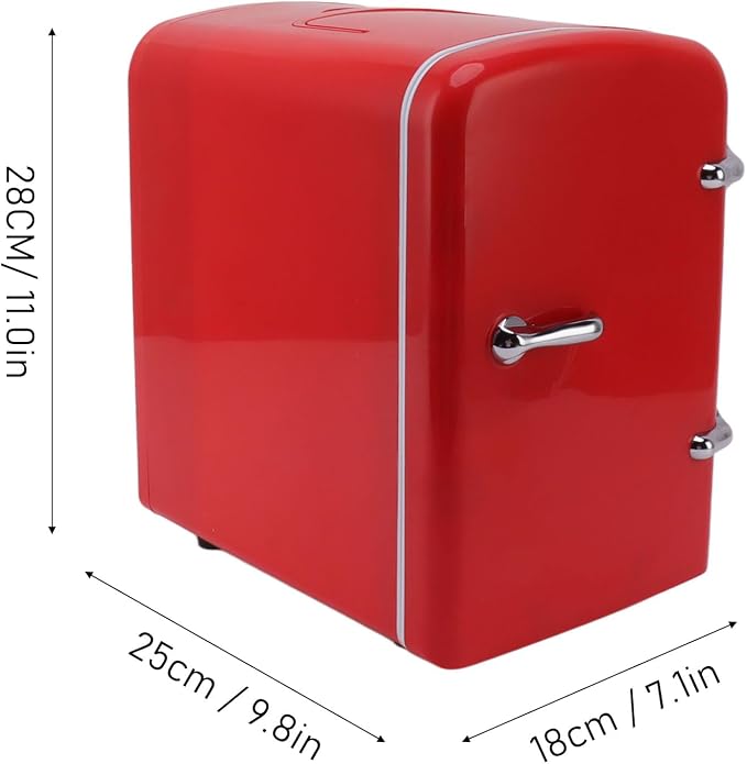 Portable Mini Fridge Cooler & Warmer for Skincare, Makeup, Drinks and Food - 4L/6 Can Personal Compact Refrigerator for Bedroom, Car, Office & Dorm, AC/DC Power
