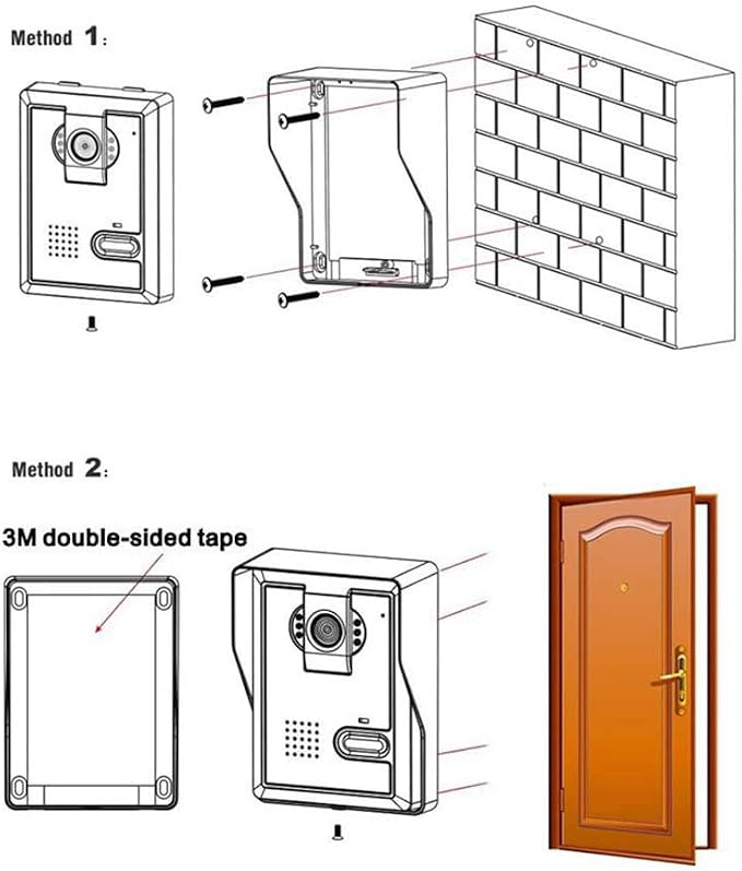 Wired Video Intercom Doorbell System 7 Inches LCD Monitor Video Door Phone Kits Support Monitoring,Unlock,Dual-Way Door Intercom for Villa Apartment Home Security Systems Indoor Outdoor
