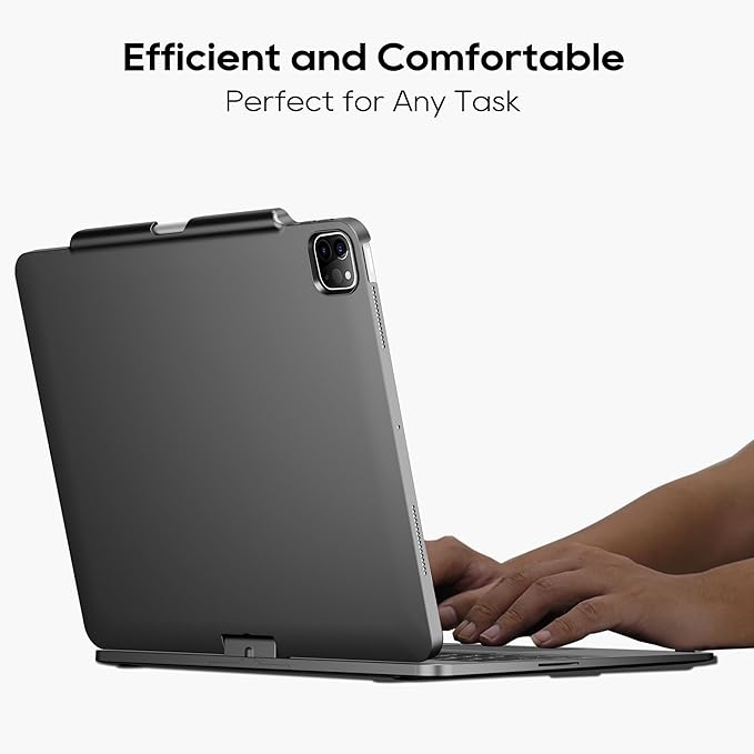 edaiser Swivel Keyboard Case for Apple 2026 iPad Air 13-inch M4 M3 M2, iPad Pro 13 inch (M4 M5), iPad Pro 12.9-inch 6th-3rd Gen; 360° Rotatable Cover with Pencil Holder, Trackpad, Backlit, Space Gray