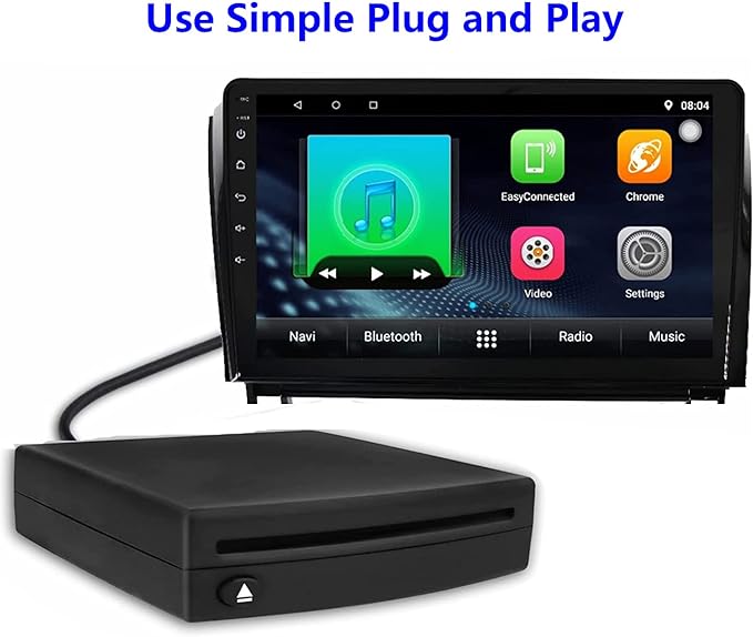 External USB Car Universal CD Player,Vehicle CD Player for Car via USB Radio Connection Portable CD Player for Car Android Navigation with USB Port-Plug and Play