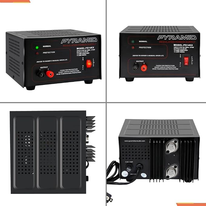 Universal Compact Bench Power Supply - 12 Amp Linear Regulated Home Lab Benchtop AC-to-DC 12V Converter