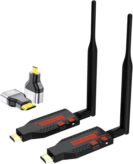 2026 Upgraded Wireless HDMI Transmitter and Receiver, 330FT/100M,4K Decode 1080P Output,Plug & Play Portable 2.4G/5G Wireless HDMI Extender Kit for Desktop,PC,TV Box, PS5/4 to TV/Monitor/Projector