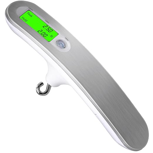 Digital Archery Bow Scale, 110lb Luggage Scale with Peak & Hold Mode, Portable Digital Scale with Backlit LCD, g/oz/kg/lb Conversion for Recurve & Compound Bow, Luggage Weighing