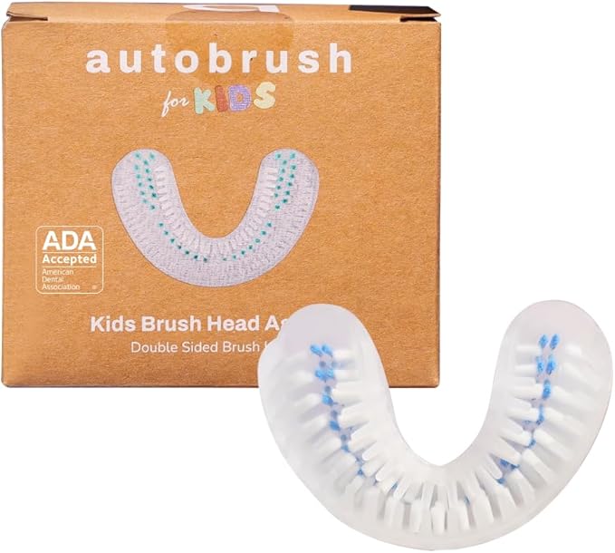 Autobrush Double Sided Brush Head Replacement with Nylon Bristles, ADA Accepted, Kids (Ages 6-8, Pack of 1)