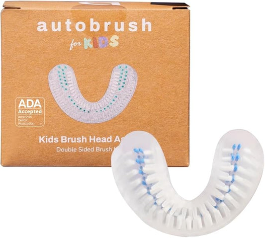 Autobrush Double Sided Brush Head Replacement with Nylon Bristles, ADA Accepted, Kids (Ages 6-8, Pack of 1)