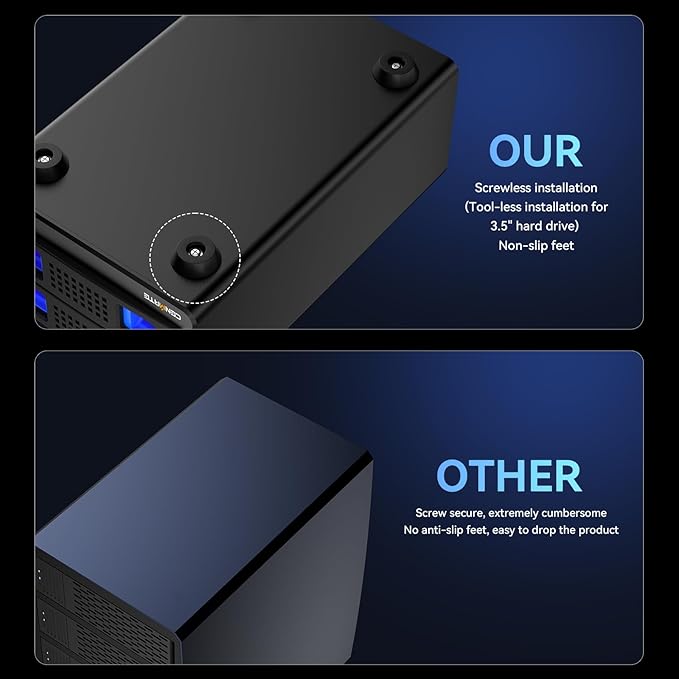 CENMATE Aluminum 2 Bay 10Gbps Hard Drive Enclosure with Cooling Fan for 2.5“/3.5" SATA HDD/SSD with USB A/C 3.2 Gen 2, Support Hot Swappable, Tool-Free HDD Enclosure, DAS(NO RAID/NAS)