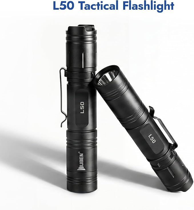 WUBEN L50 Flashlight 1200 High Lumens Tactical Flashlight Pocket Rechargeable Flashlight IP68 with 5 Mode Flash Light, LED Tail Switch Flash Light for Emergencie Camping Home Inspection Repair