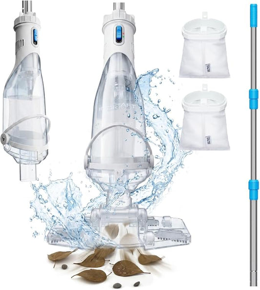 InoKraft Pool Vacuum for Above Ground Pool, Cordless Pool Vacuum for Inground Pools, Rechargeable Handheld Pool Cleaner with 18.5 GPM Suction, 60 Min Runtime, 59” Extendable Pole, 300-Mesh Filter