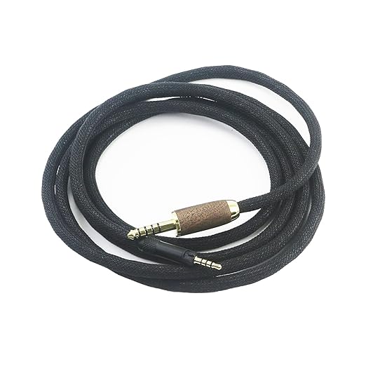NewFantasia 4.4mm Balanced Male 6N OCC Copper Silver Plated Cord 4.4mm Balanced Cable Compatible with Sennheiser HD598 HD598 SE, HD560s HD598 Cs, HD598 SR, HD599 HD620S Headphone Walnut Wood Shell