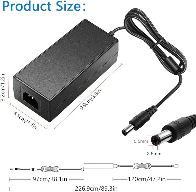 SHNITPWR 12V 3A Power Supply Adapter 100V~240V AC to DC 12 Volt 3Amp Converter Transformer LED Driver with 5.5x2.5mm Plug for LED Strip 3D Printer CCTV Security Camera LCD Monitor Baby Swing, 6-Pack