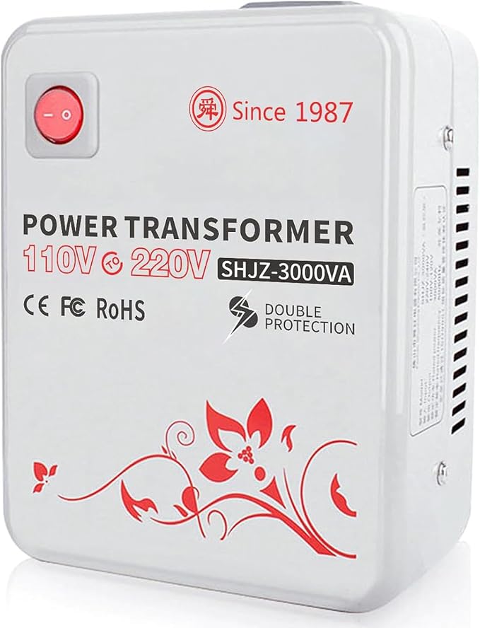 SUNSHUN Step Up Transformer 110v to 220v Converter 3000W Voltage Transformer 110-120v to 220-240v with Temperature Protection for European Asian Appliances in USA