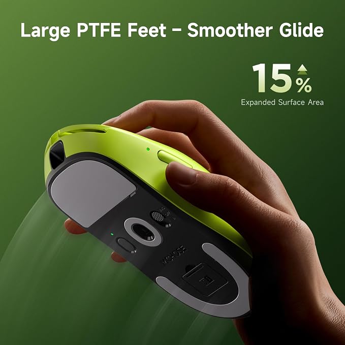 MCHOSE A7 V2 Pro Wireless Gaming Mouse Esports 59g, PAW3395, 26K DPI, TOPSPEED Wired 8K/Wireless 1K Polling, 130 Hour Battery Life PC/Mac Black