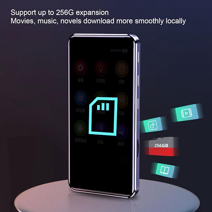 MP4 Player, 3.97 Full MP4 MP3 Player, Android Streaming Music Player with Bluetooth, & Speaker, Portable HiFi Sound Digital Recorder, Up to 128GB