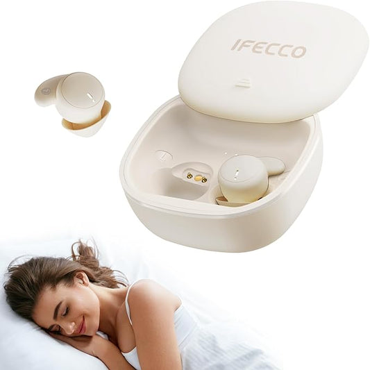 IFECCO Sleep Earbuds Bluetooth 6.0 - Sleep Headphones for Side Sleepers,Comfortable and Noise Blocking,IPX6 Waterproof Wireless Earbuds for Sleeping