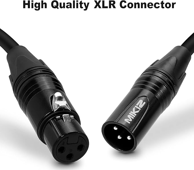 XLR Cables 25 ft 2 Pack - Premium Balanced Microphone Cable with 3 Pin XLR Male to Female Balanced