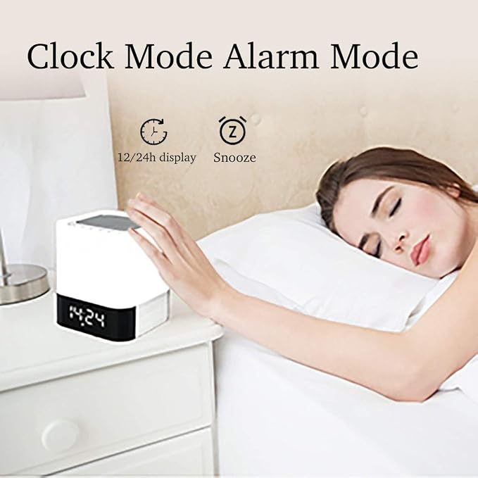 Night Lights Bluetooth Speaker, Alarm Clock Wireless Bluetooth Speakers,Touch Sensor Bedside Lamp,Color Changing Night Lights for Kids,MP3 Music Player, Speakerphone/TF Card/AUX-in Supported