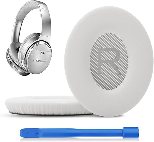 Replacement Ear Pads for Bose QC35, EarPads for Bose QuietComfort 35 / Quiet Comfort 35 II Wireless Over-Ear Headphones, White