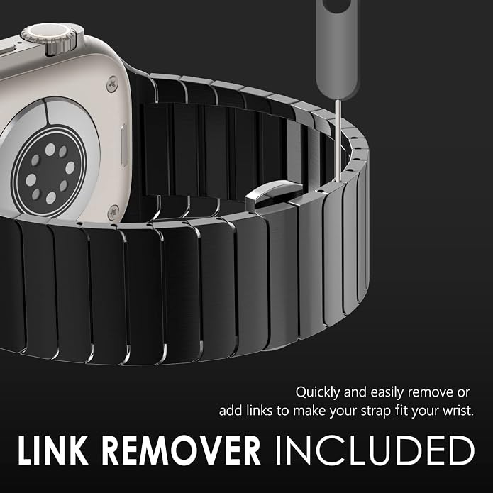 NewWays Titanium & Stainless Steel Link Bracelet for Apple Watch Band Ultra 3 2 1 Band 49mm Series11 10 46mm 42mm 45mm 44mm 41mm 40mm 38mm Series 3-11