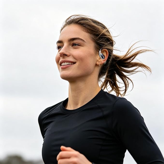 Open Ear Headphones, Over Ear Earbuds with Ergonomic Earhook & Cool Rotating Design, Bluetooth 6.0, 60-Hour Battery Life, IPX5 Waterproof, Touch Control, for Cycling, Running, Fitness Workout